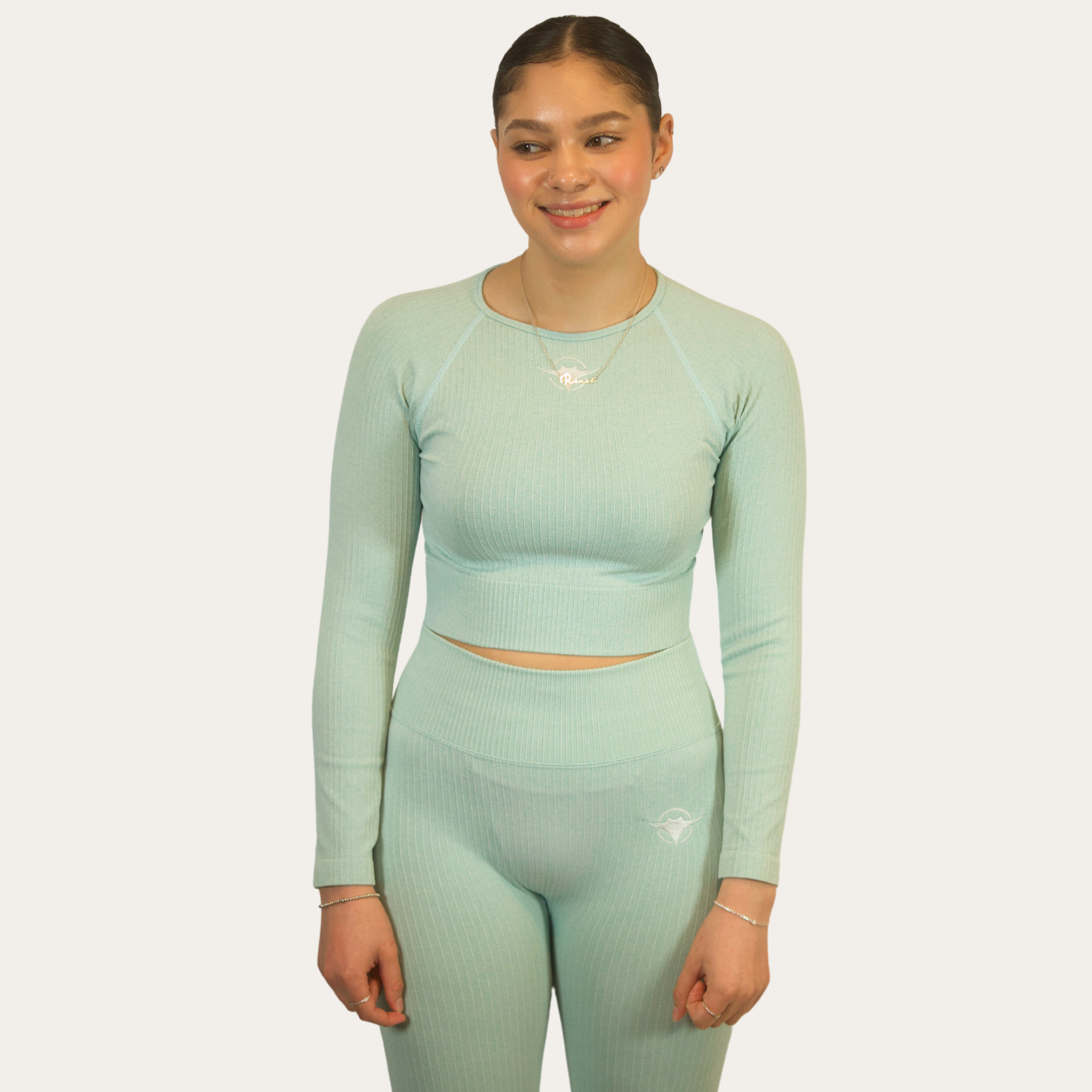 Image of Ribbed Seamless Long-Sleeve Top